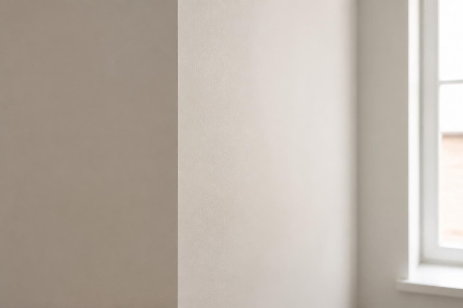 Even skimmed wall surface with crisp corners.